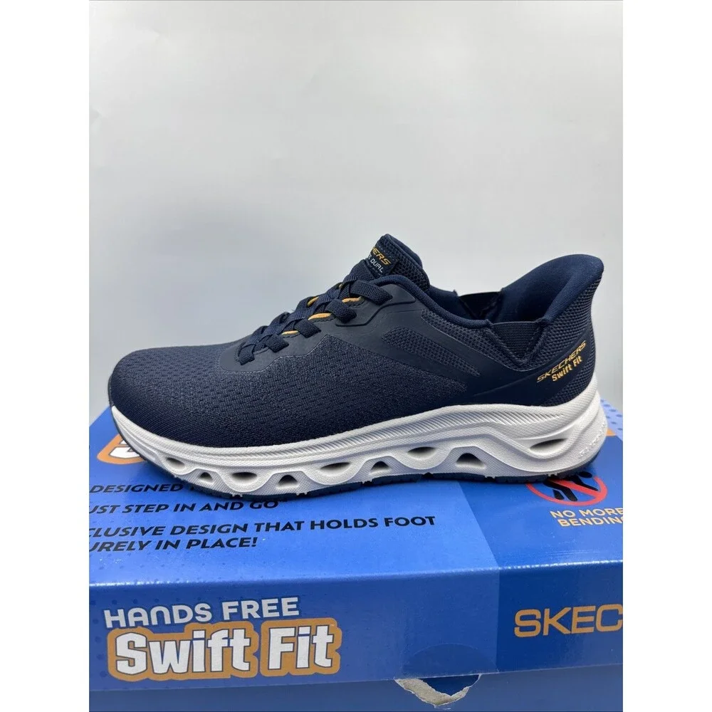 Skechers Men's Hands Free Swift Fit Slip On Memory Foam Shoes - Size 8 Navy